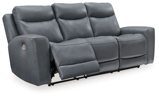 Mindanao - 2 Pc. - Power Reclining Sofa, Power Reclining Loveseat with Console - Steel