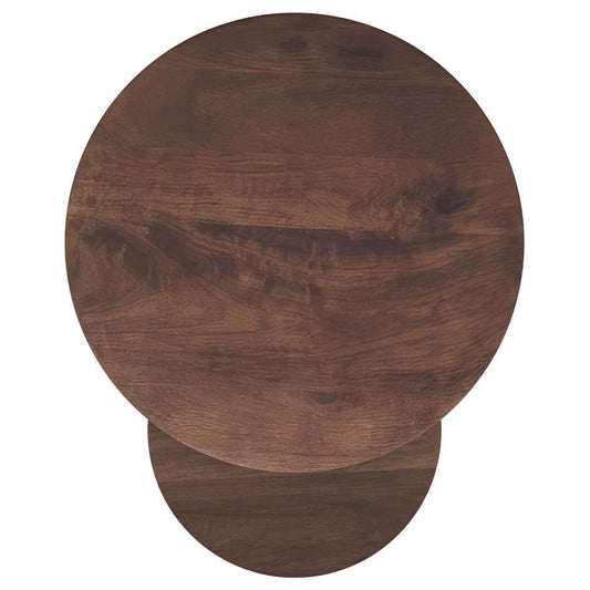 Yency - 2 Piece Round - Mango Wood Nesting Table Set - Dark Brown