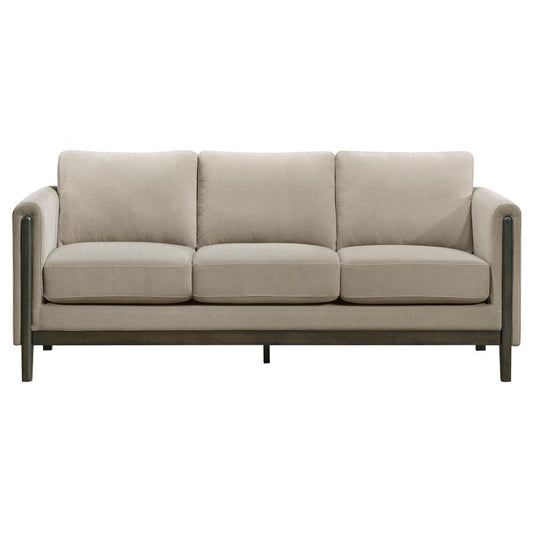 Islington - Fabric Upholstered Panel Arm Sofa - Taupe