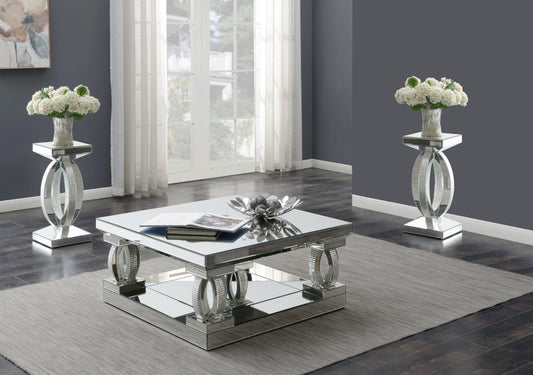 Amalia - Mirrored Coffee Table Set