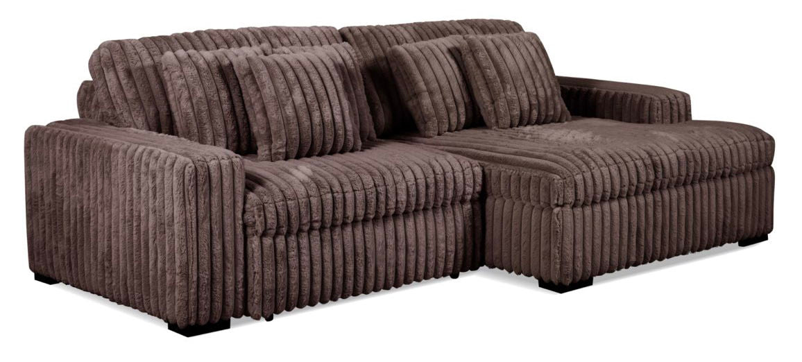 2PC PWR SLIDER CHAISESECTIONAL PRESLEY CHOC