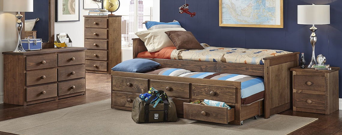 TWIN CAPTAINS BEDW/TRUNDLE CHESTNUT