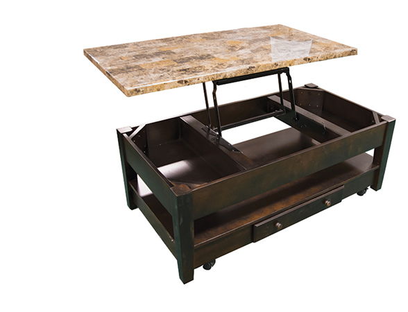 LIFT TOP COCKTAIL TABLEFAUX MARBLE BRECCIA