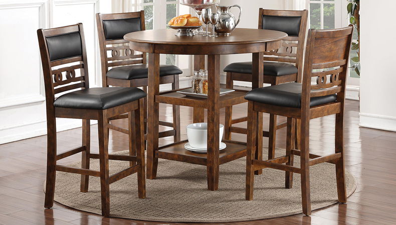 PUB TABLE & 4 CHAIRS GIABROWN