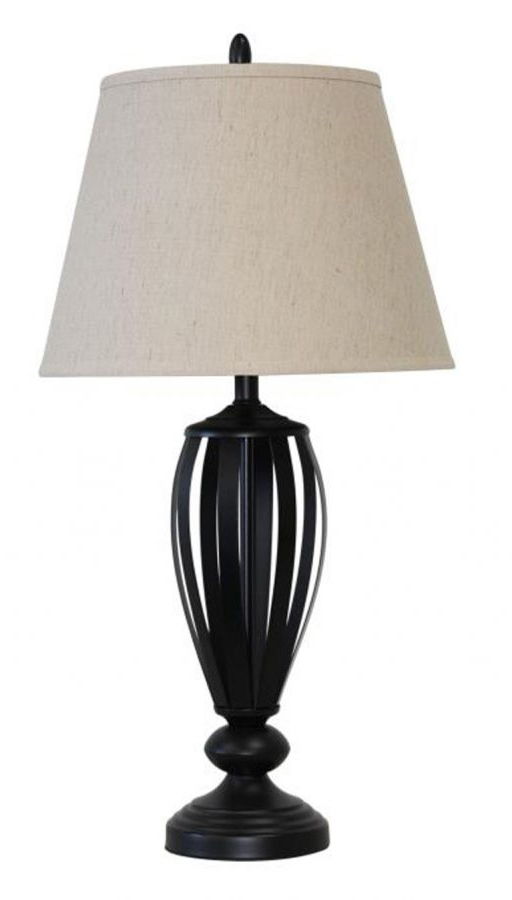 TABLE LAMPS 2PC SETBLACK METAL