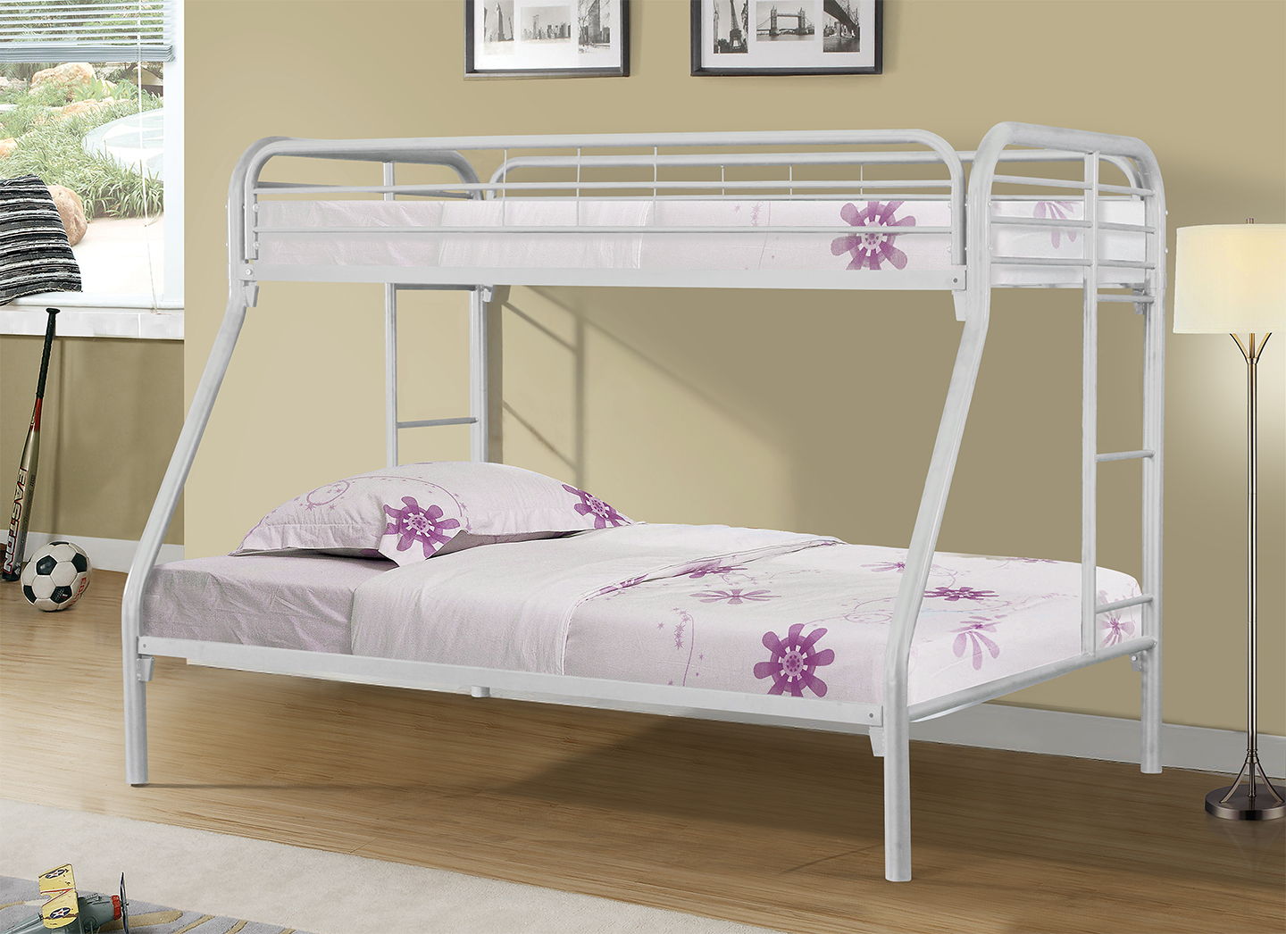 TWIN/FULL BUNKBED WHITE