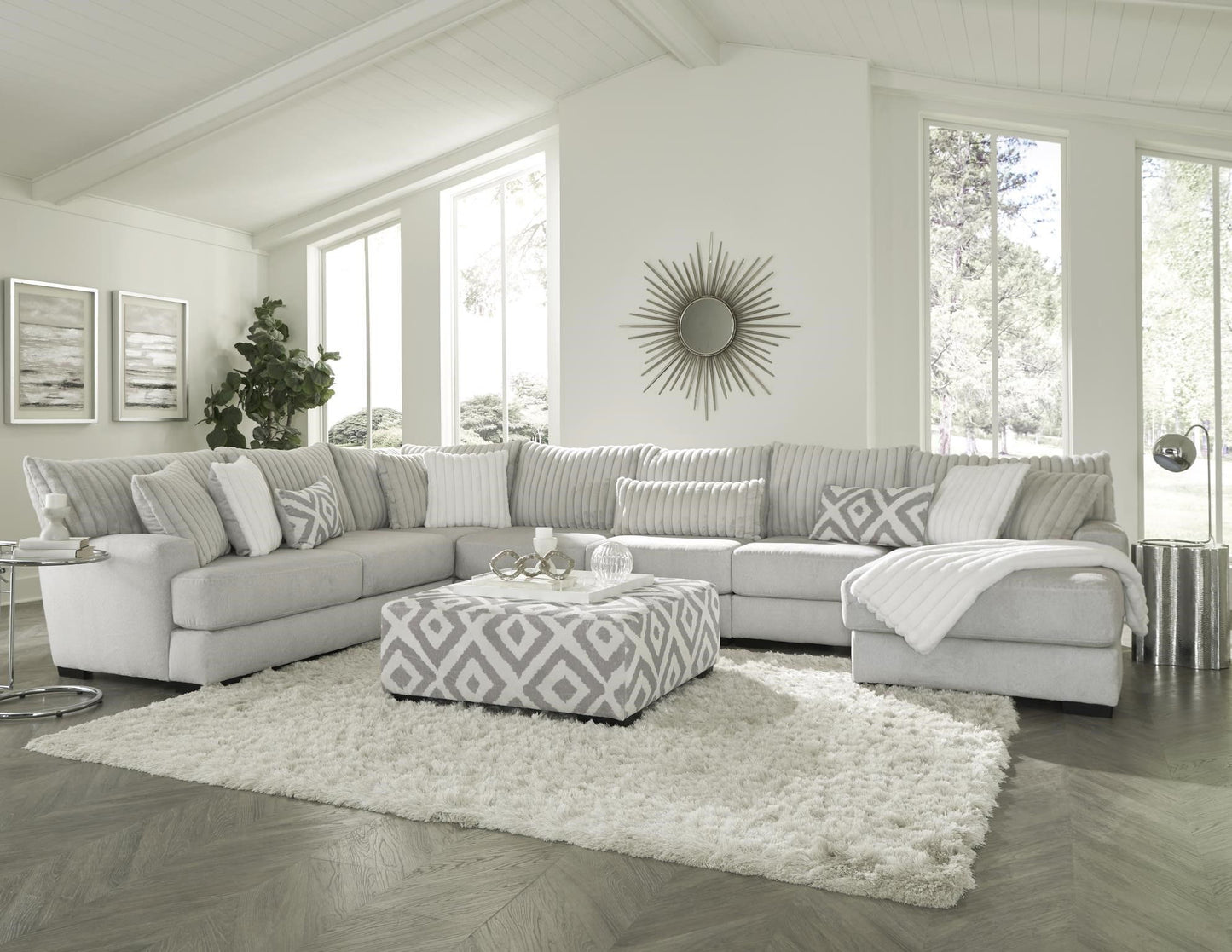 4PC SECTIONAL CLOUDHEIGHTS SILVER