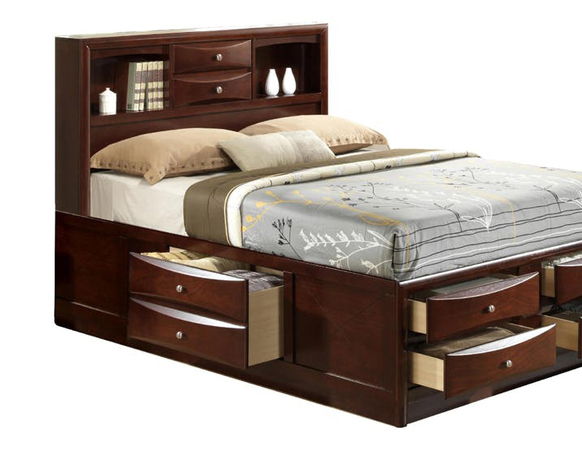 QUEEN STORAGE BEDEMILY MERLOT