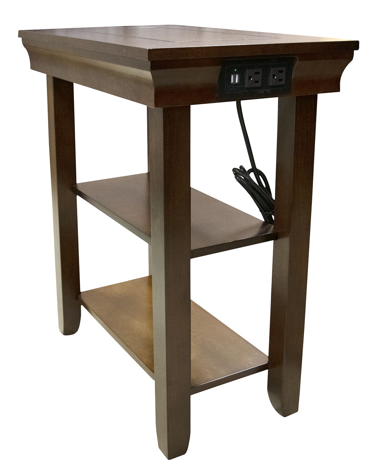 CHAIRSIDE TABLE W/USBJASPER BROWN