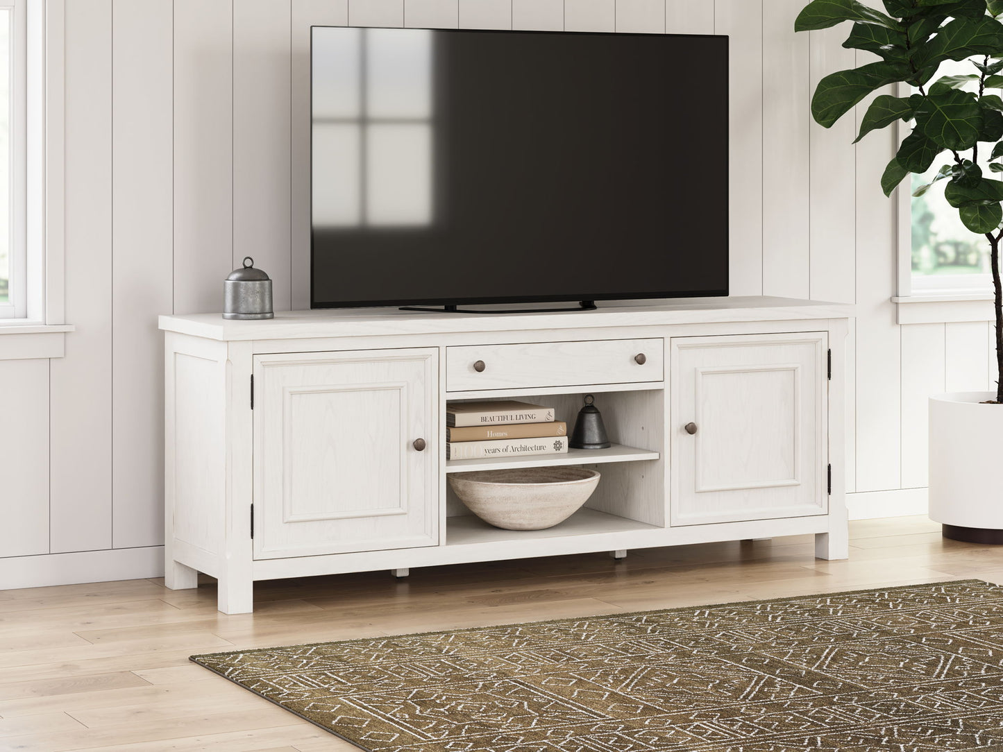 Robbinsdale - Extra Large TV Stand - Antique White
