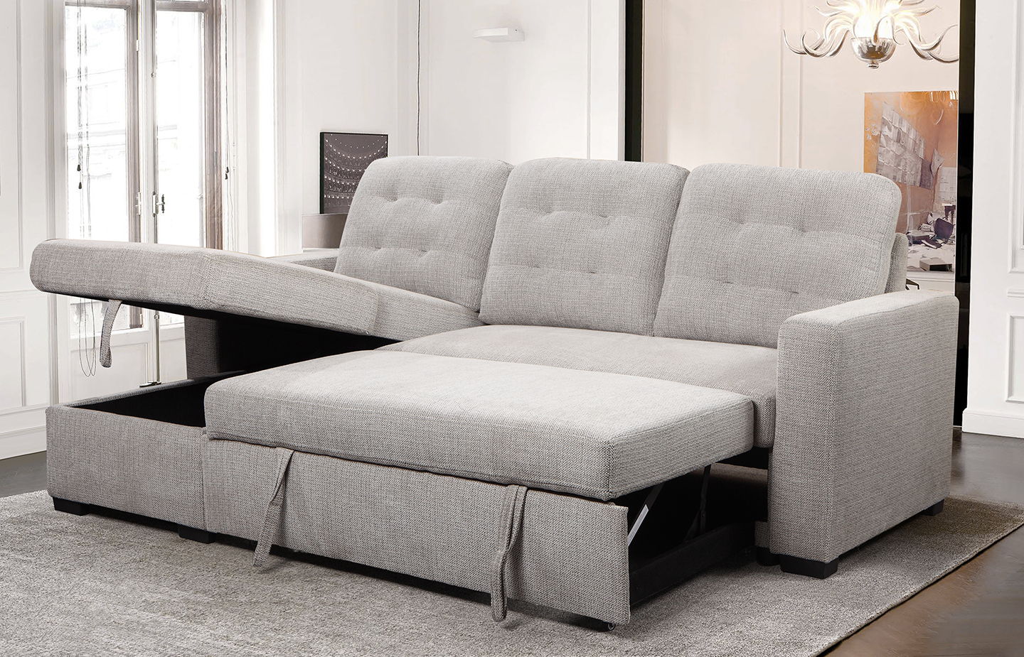 #2PC SECTIONAL SLEEPERFLAIR SURGE ASH