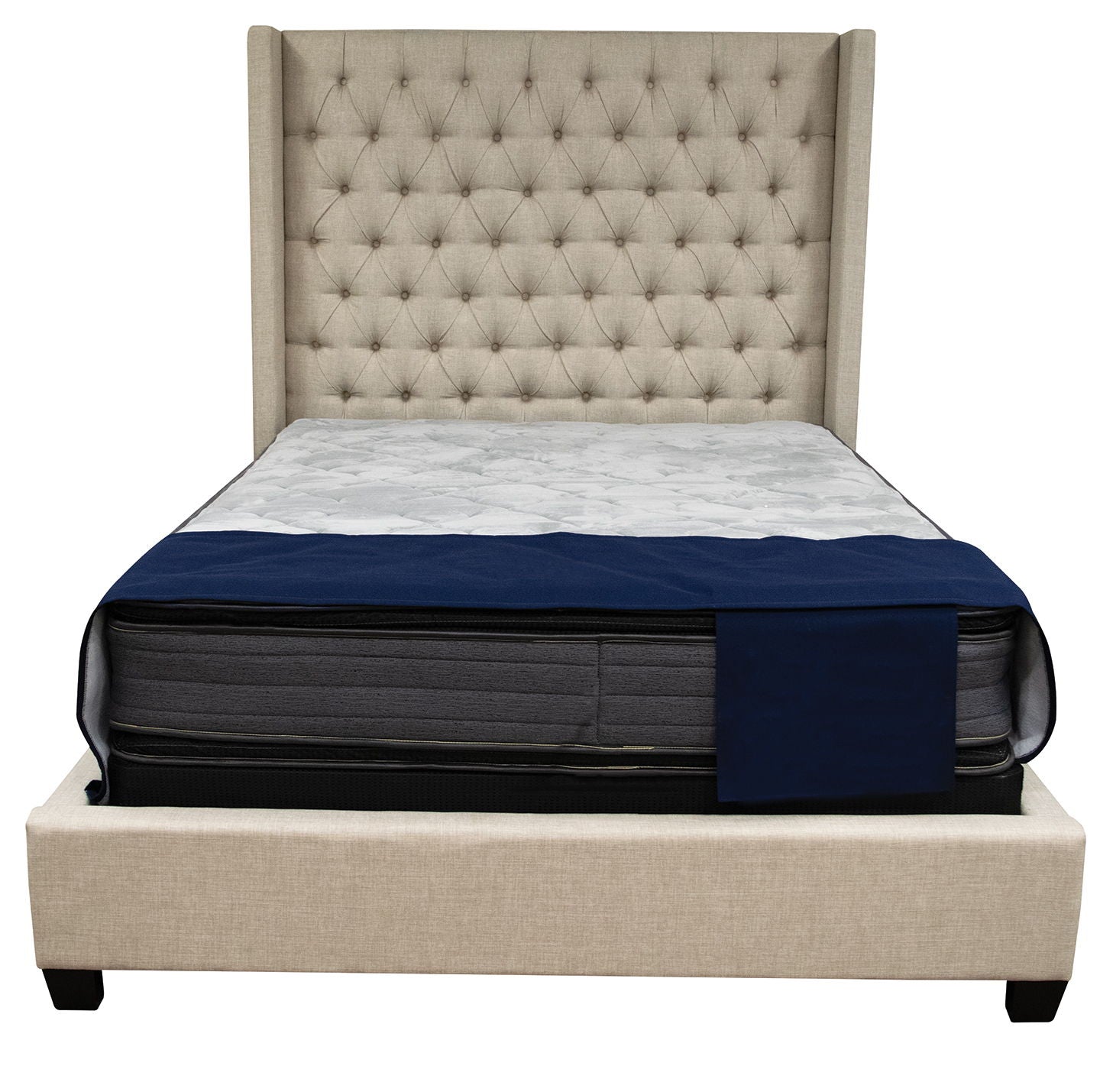 QUEEN COMPLETE UPHBED WARREN BEIGE