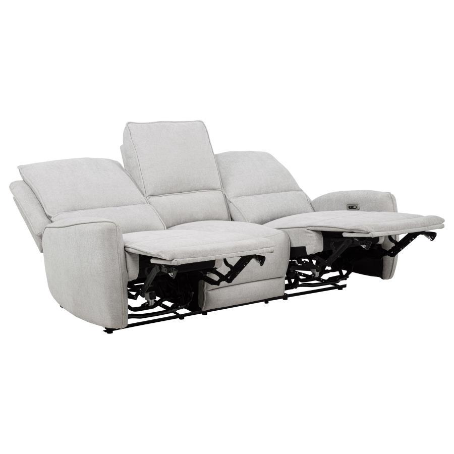 Sylmar - Chenille Upholstered Power Reclining Sofa - Dove Gray