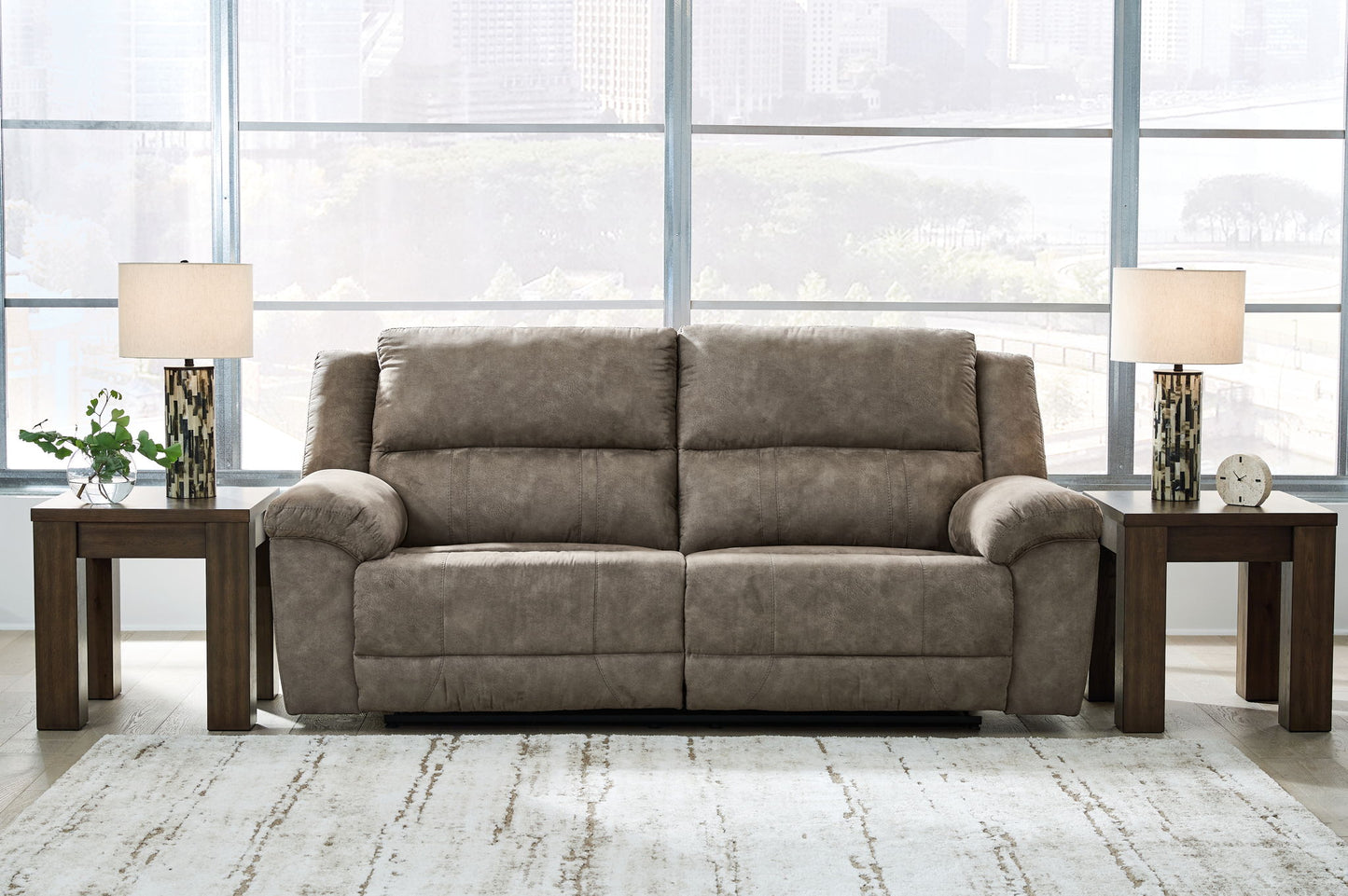 Laresview - 2 Seat Reclining Sofa - Fossil
