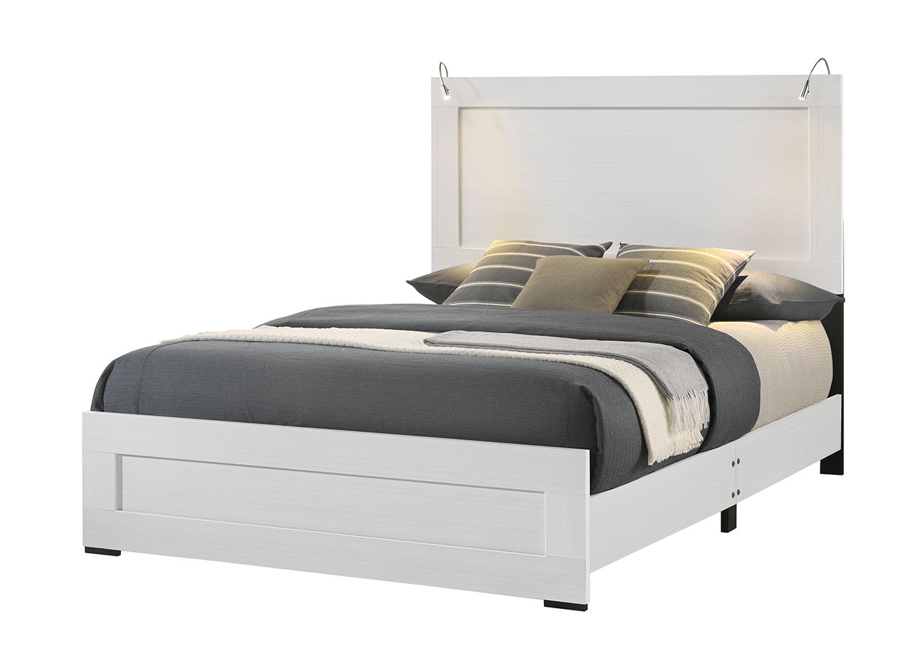 FULL HDBD, FTBD, RAILS,SLATS SALT CREEK WHITE