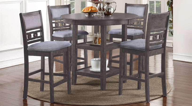 PUB TABLE & 4 CHAIRS GIAGREY
