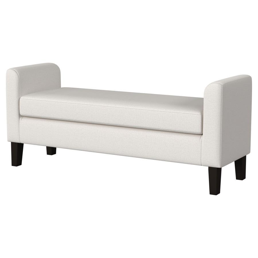 Rex - Fabric Upholstered Accent Bench With Armrests - Vanilla