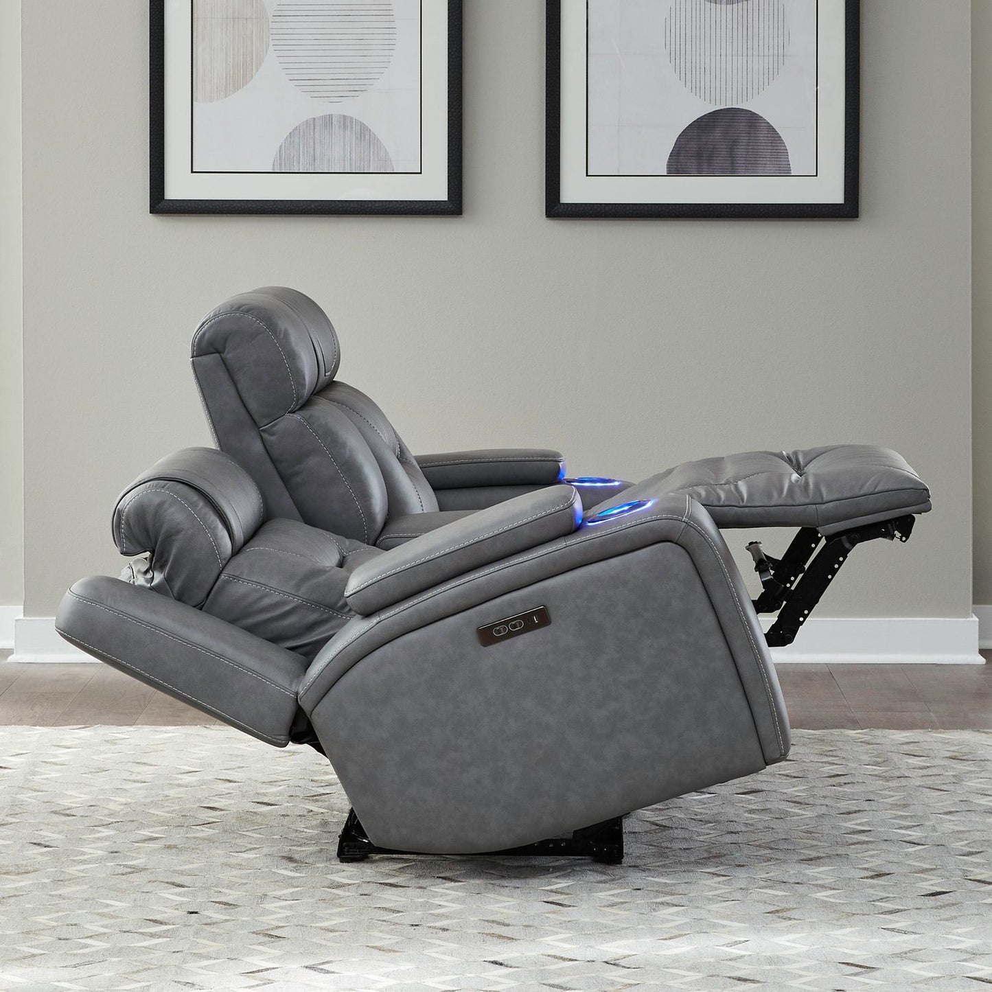 Chapman - Loveseat With Console P2 & ZG - Aline Blue Gray