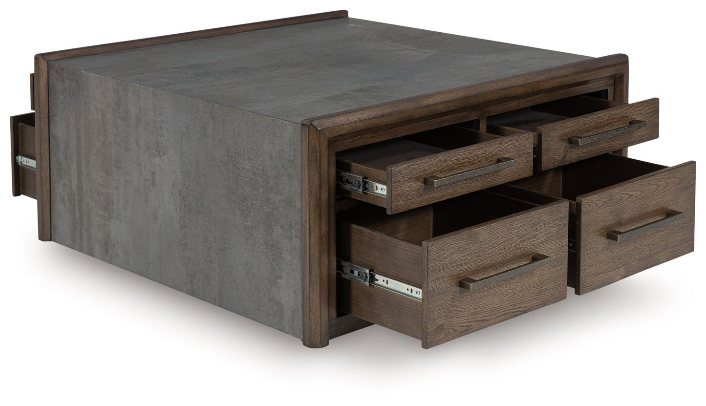 Kallenny - Square Cocktail Table - Brown / Gray