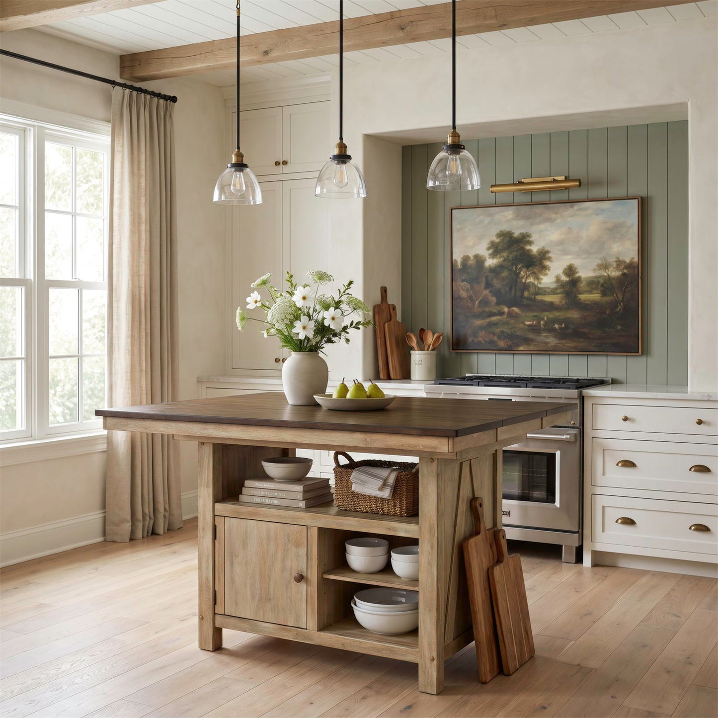 Lindsey Farm - Gathering Table Set - Natural & Brown