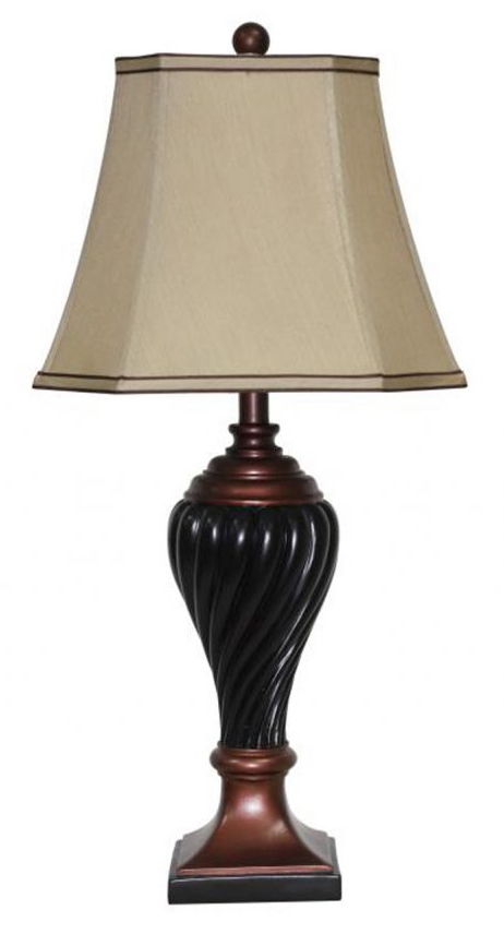 TABLE LAMPS 2PC SETBLACK/COPPER RESIN