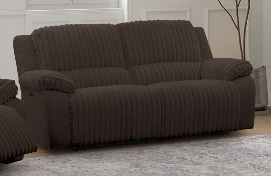 PWR RECLINING SOFAW/USB MONDO CHOCOLATE