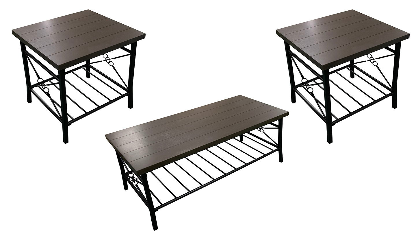 COFFEE TABLE AND 2 ENDTABLES AINSLEY GREY