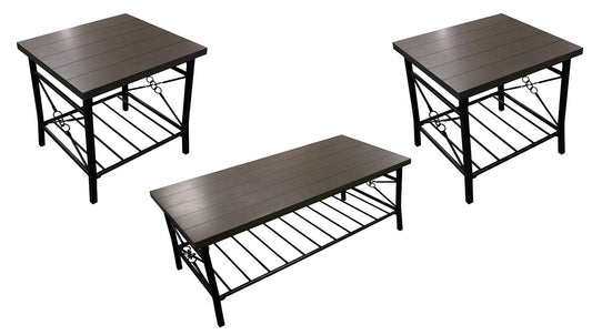 COFFEE TABLE AND 2 ENDTABLES AINSLEY GREY