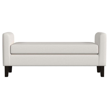 Rex - Fabric Upholstered Accent Bench With Armrests - Vanilla