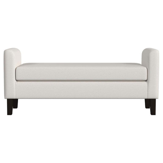 Rex - Fabric Upholstered Accent Bench With Armrests - Vanilla
