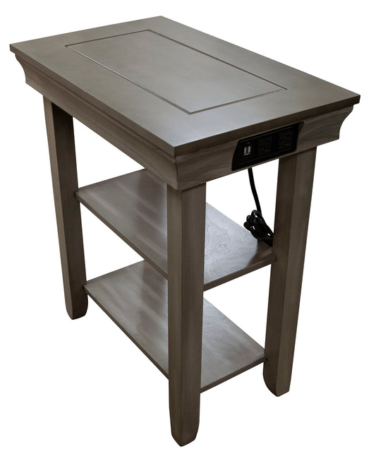 CHAIRSIDE TABLE W/USBJASPER GREY