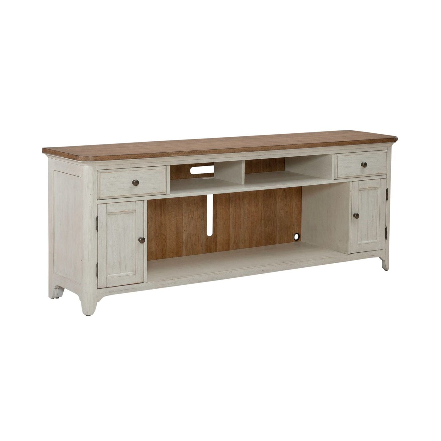 Fireplace TV Consoles - 80" Fireplace TV Console - Brown