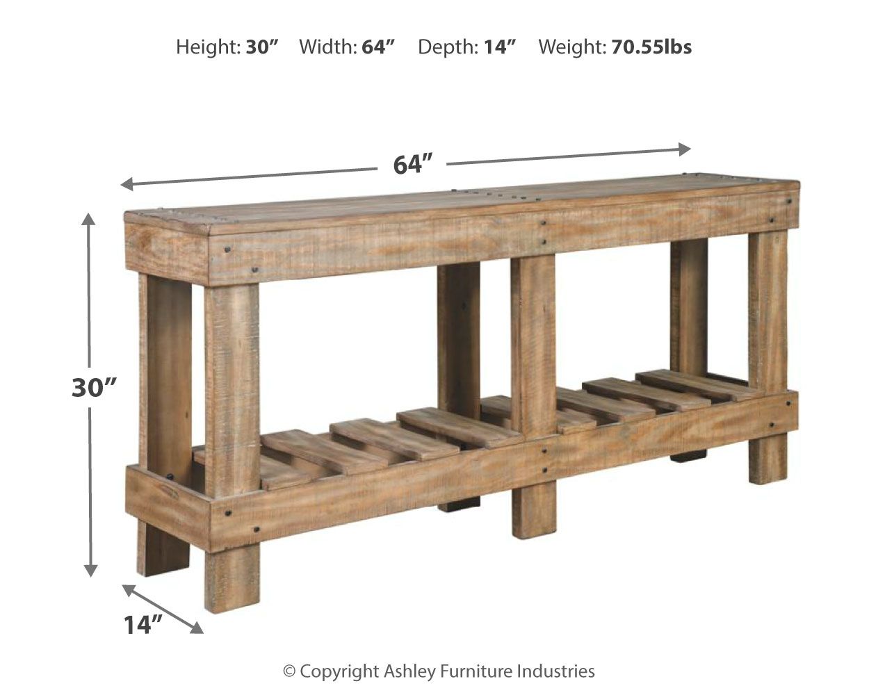 Susandeer - Console Sofa Table - Brown