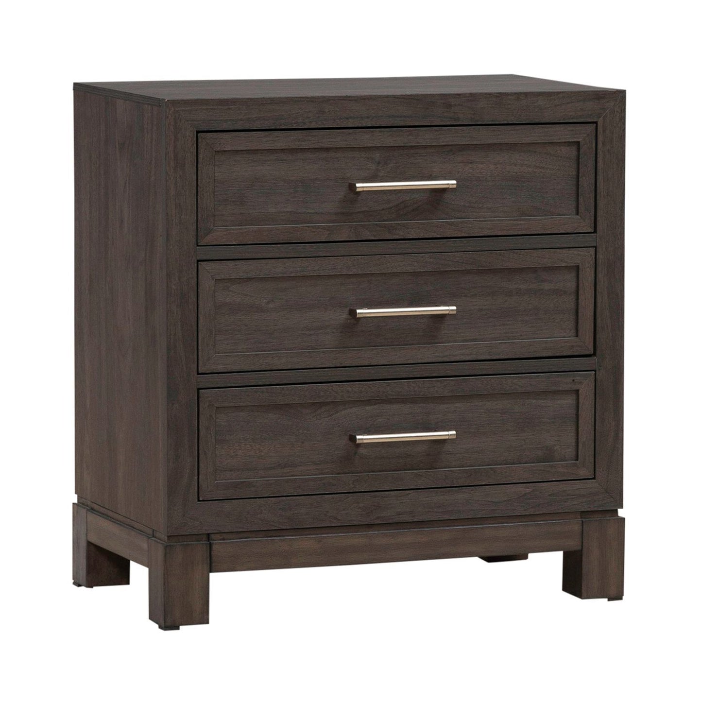 Modern Edge - Nightstand With Charging Station - Brown