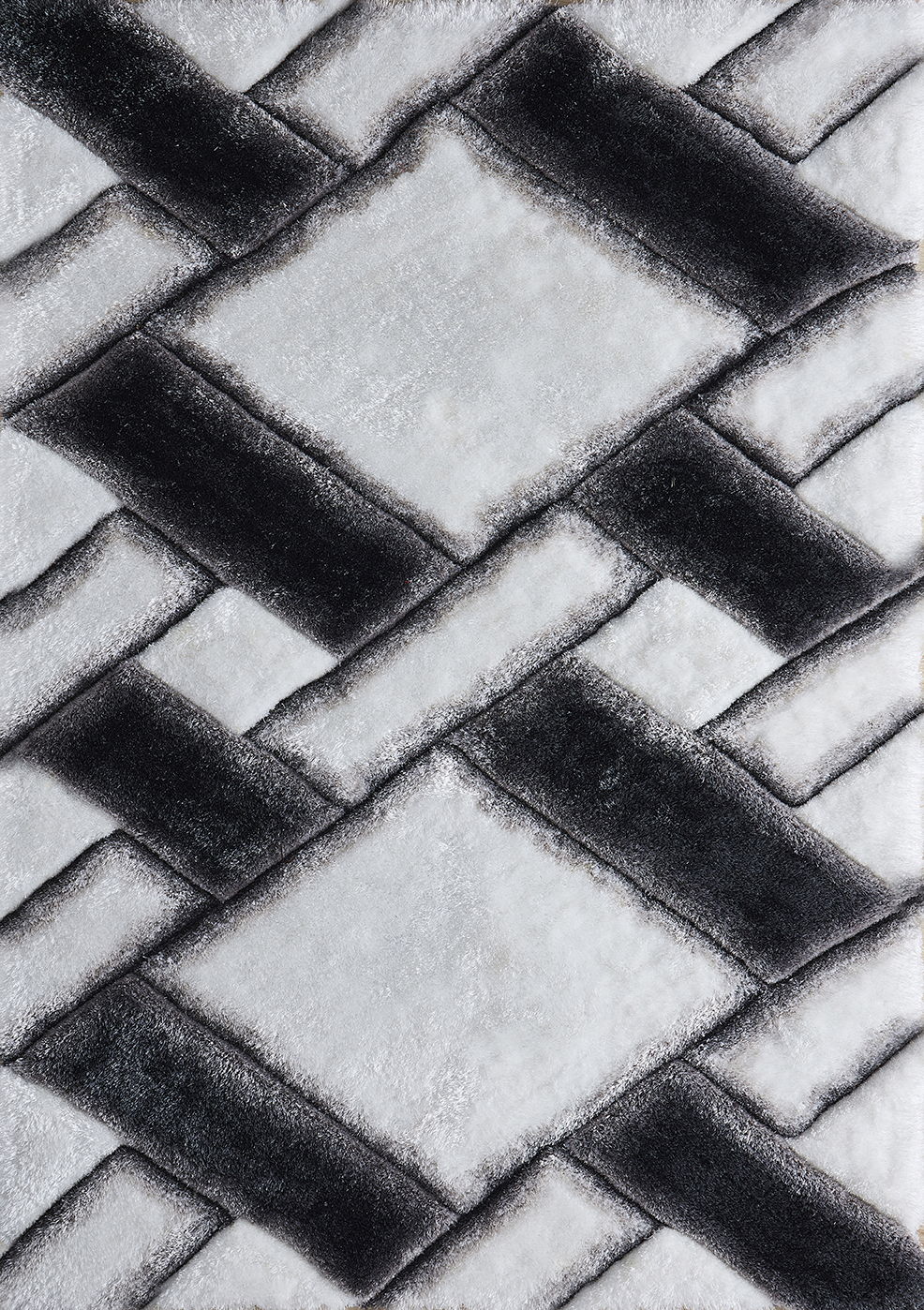RUG BLACK/WHITE MATEOSSHAG