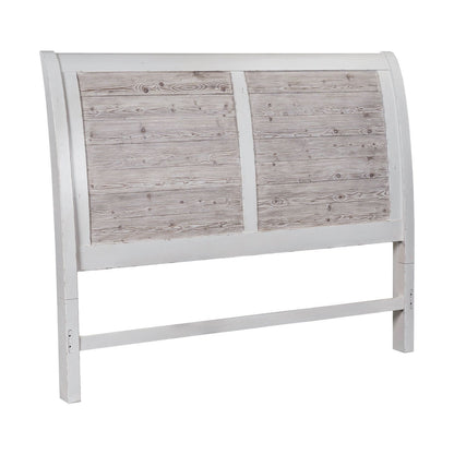 Backroads - King Sleigh Headboard - Weathered White