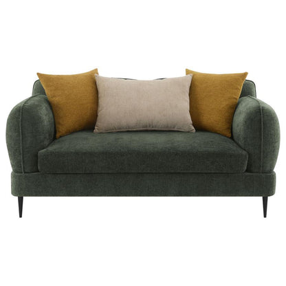 Jade - Chenille Upholstered Modern Track Arm Loveseat