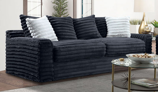 SOFA JENNA ONYXW/FOG THROW PILLOWS