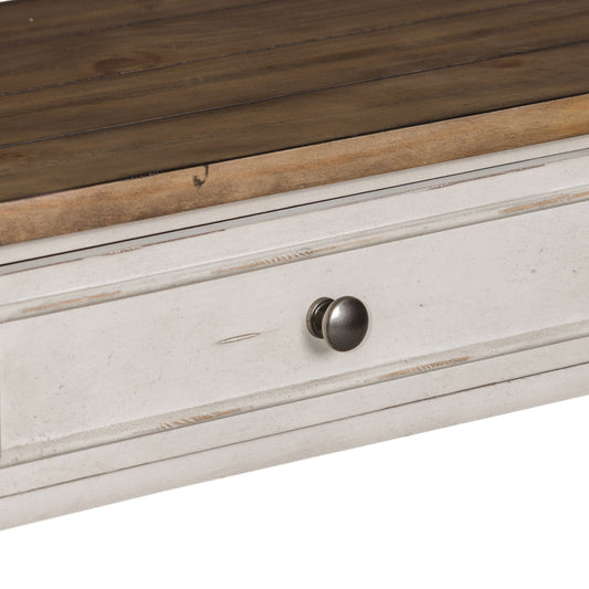 Morgan Creek - Sofa Table - Antique White / Wirebrushed Tobacco Accents