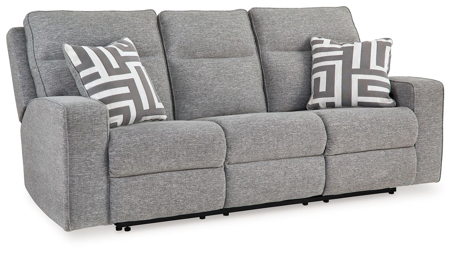 Biscoe - Power Reclining Sofa With Adj Headrest - Pewter