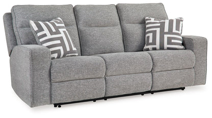 Biscoe - Power Reclining Sofa With Adj Headrest - Pewter