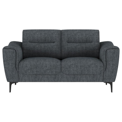 Nolan - Upholstered Sloped Track Arm Loveseat - Charcoal