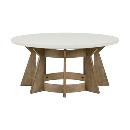 Berkley Square - Round Cocktail Table - Linen & Khaki