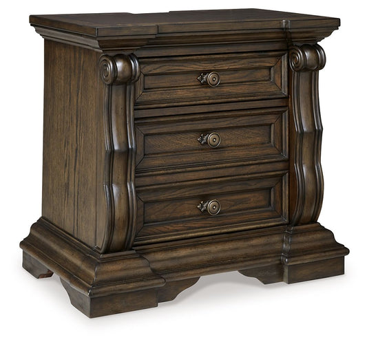 Maylee - Three Drawer Night Stand - Dark Brown