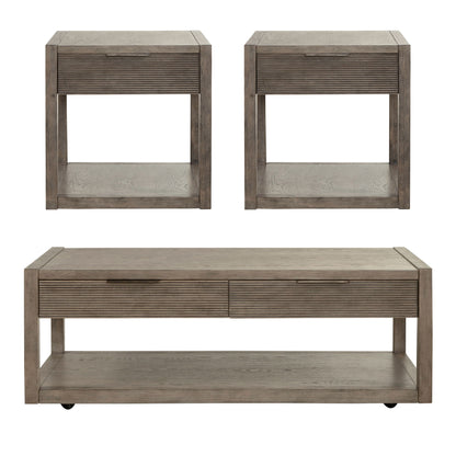 Bartlett Field - 3 Piece Table Set (1 Cocktail 2 End Tables) - Gray