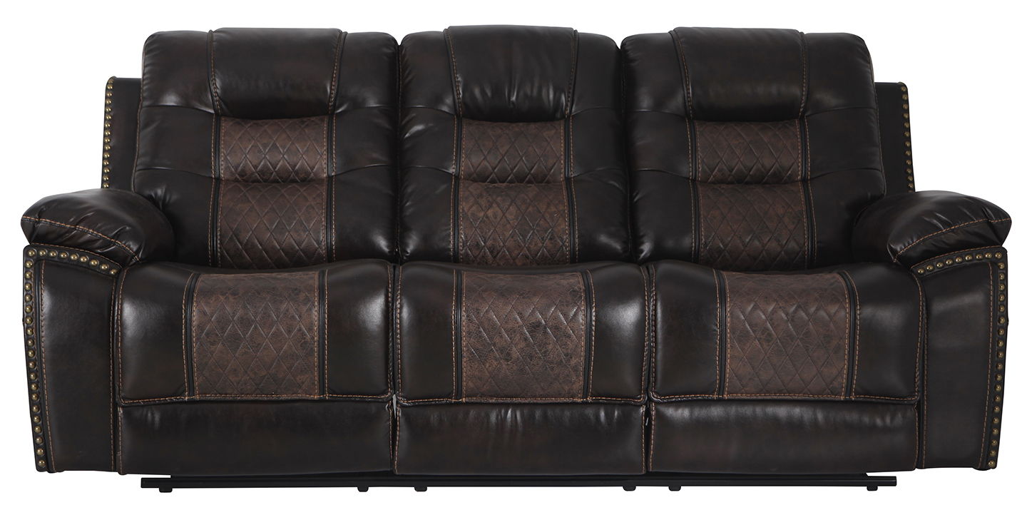 REC SOFA W/DDT, USB &POCKET COMMANDER BROWN