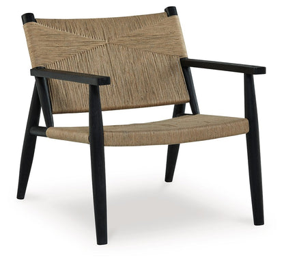 Halfmore - Accent Chair - Black / Natural
