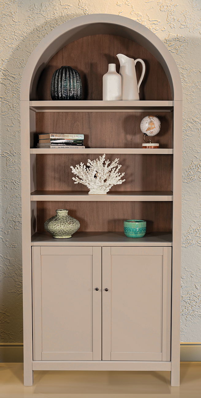 DISPLAY CABINET W/DOORSARCHES GREY