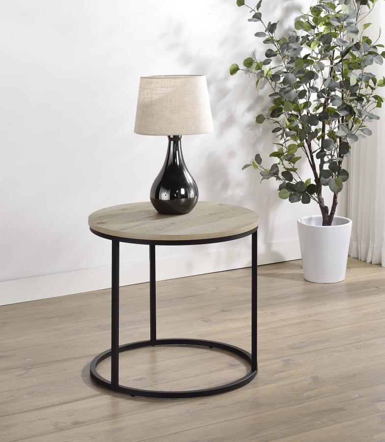 Lainey - Round Faux Marble Side End Table