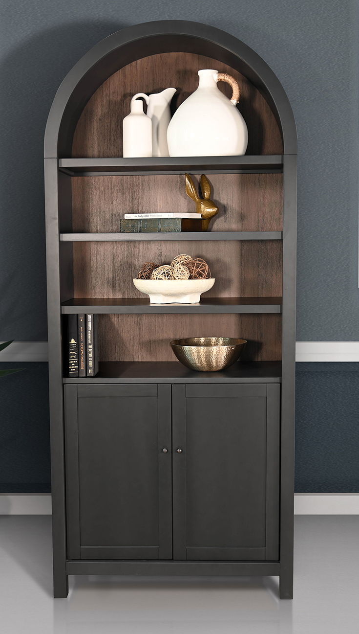 DISPLAY CABINET W/DOORSARCHES BLACK
